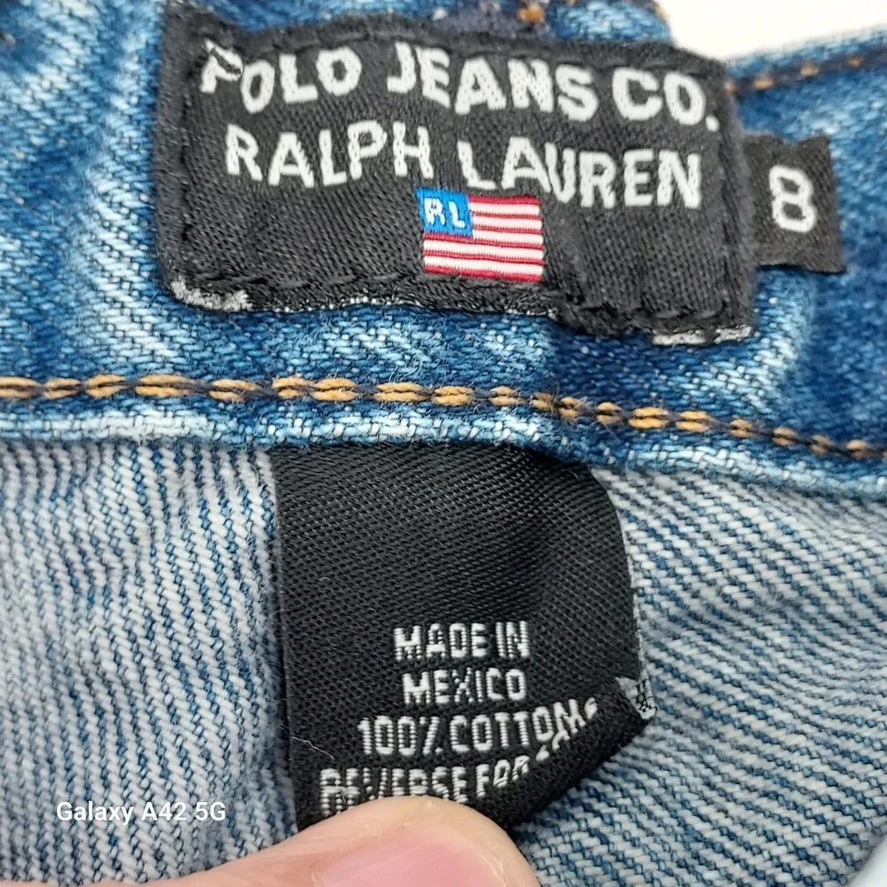 Polo Jeans Co‎ Ralph Lauren Wide Leg Denim Jeans Medium Wash Blue Size 8 Vintage
